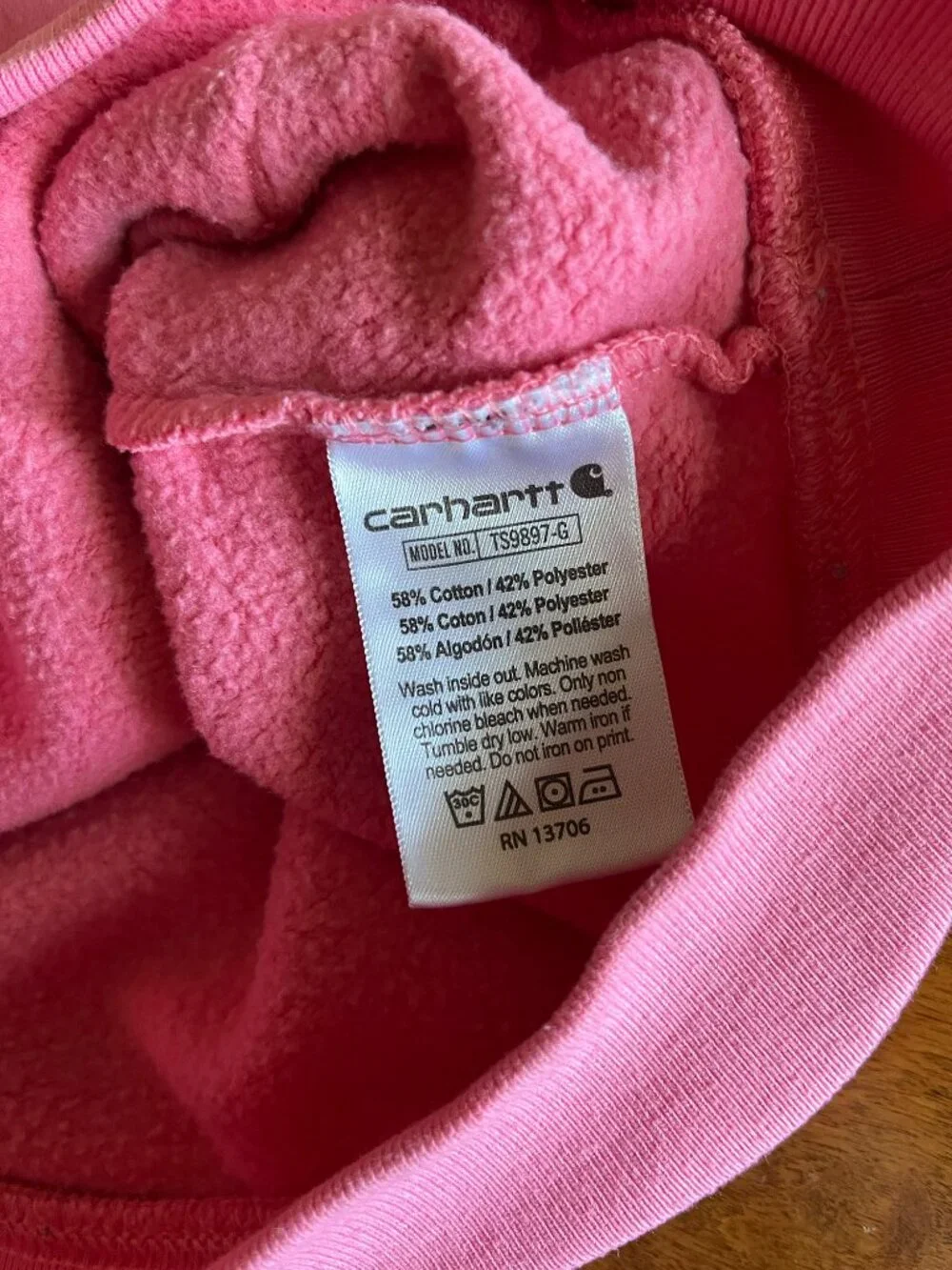 Carhartt pink logo hoodie 6X